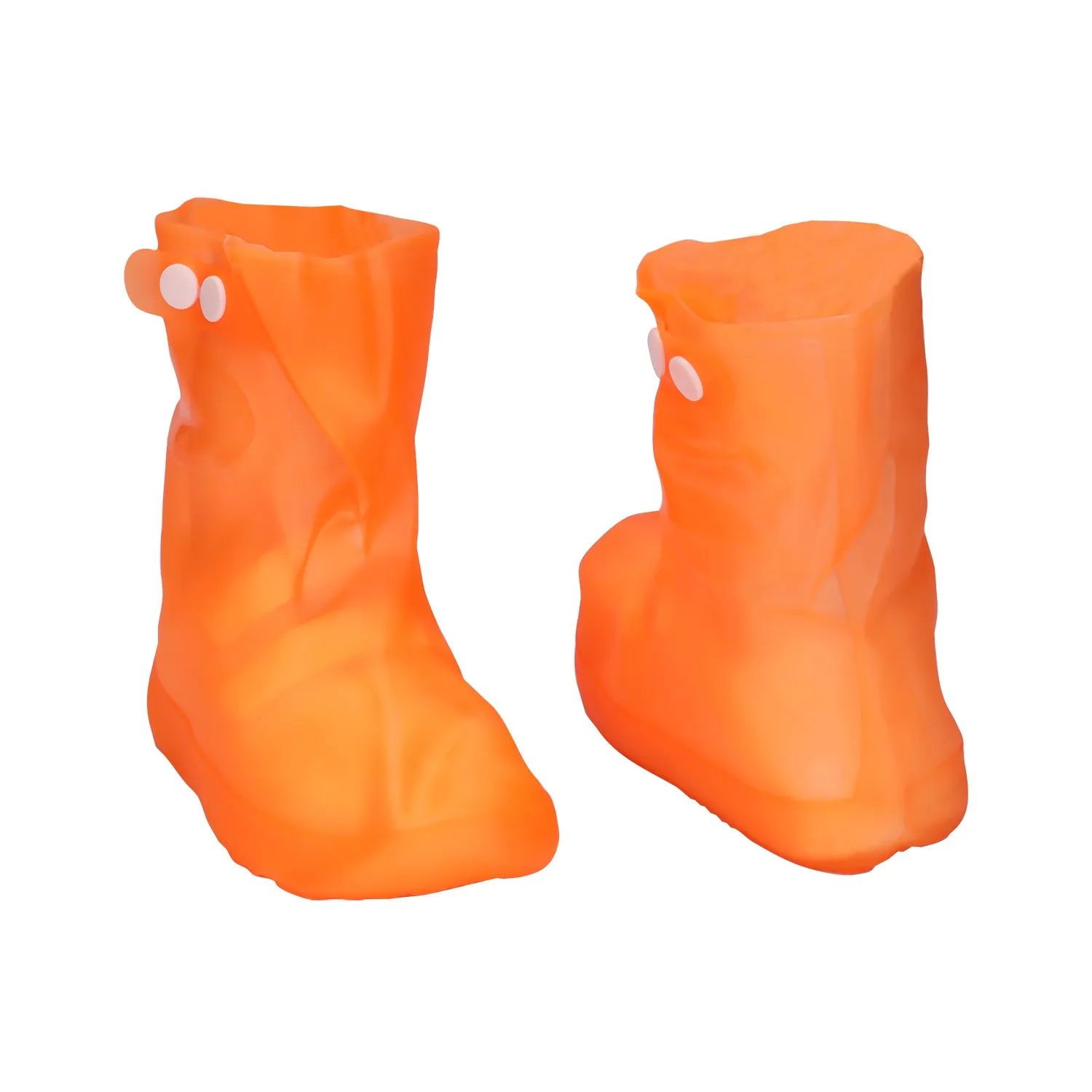 Solid Color Ankle Length Silicone Shoe Cover - Orange