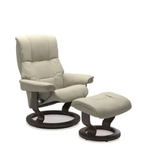 Stressless® Mayfair Medium Leather Recliner - Classic Base (Paloma Light Grey)