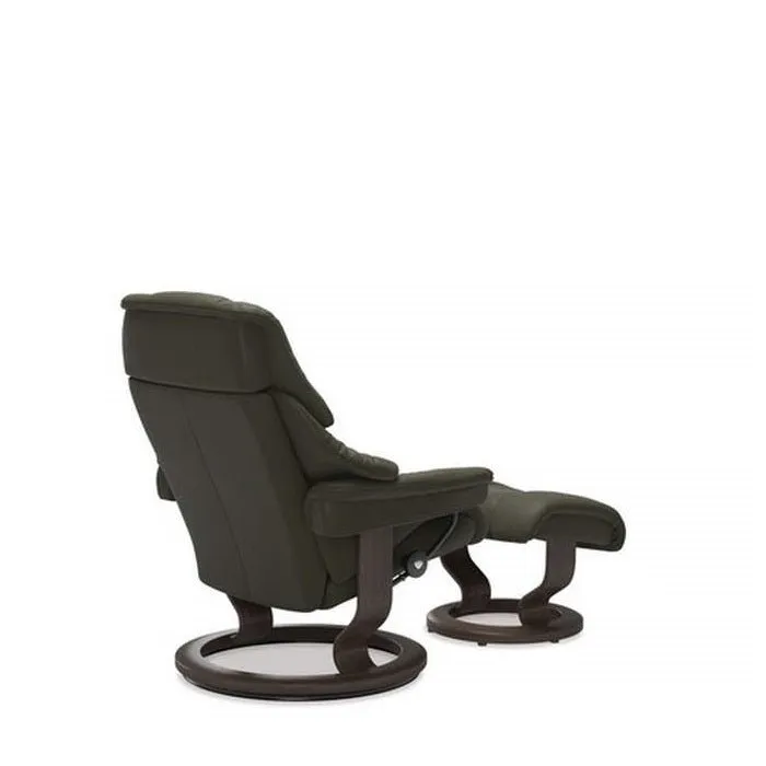 Stressless® Reno Medium Leather Recliner - Classic Base (Paloma Dark Olive)