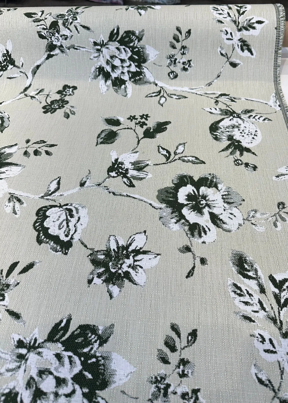 Sunbrella Arianna Floral Green Upholstery Indoor Outdoor Fabric By the yard