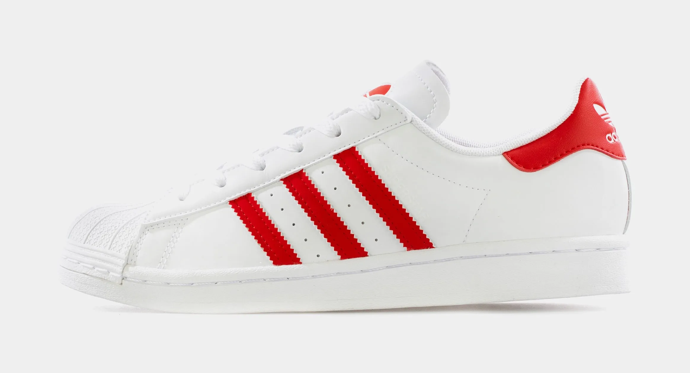 Superstar Grade School Lifestyle Shoe (White/Red)