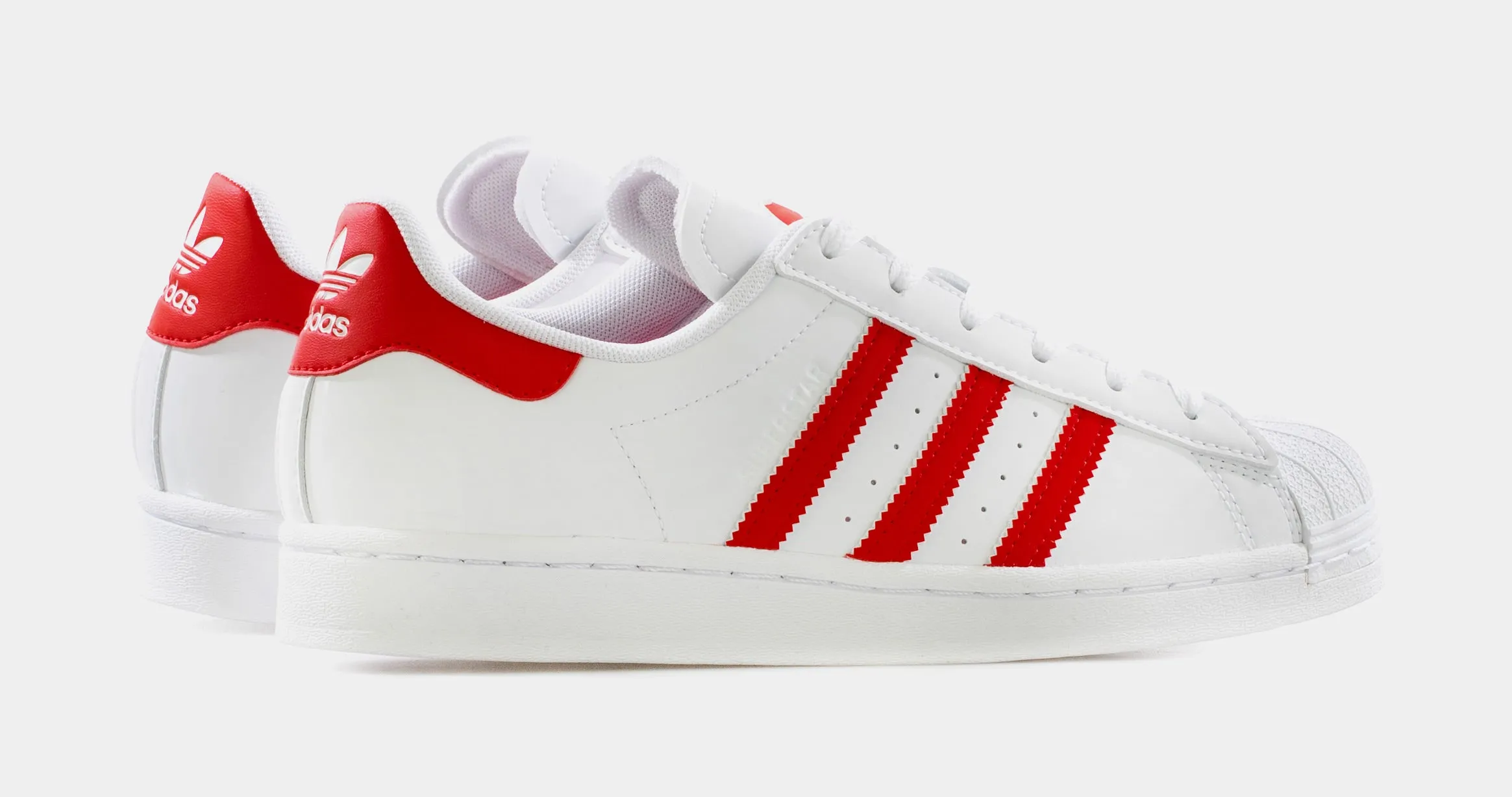 Superstar Grade School Lifestyle Shoe (White/Red)