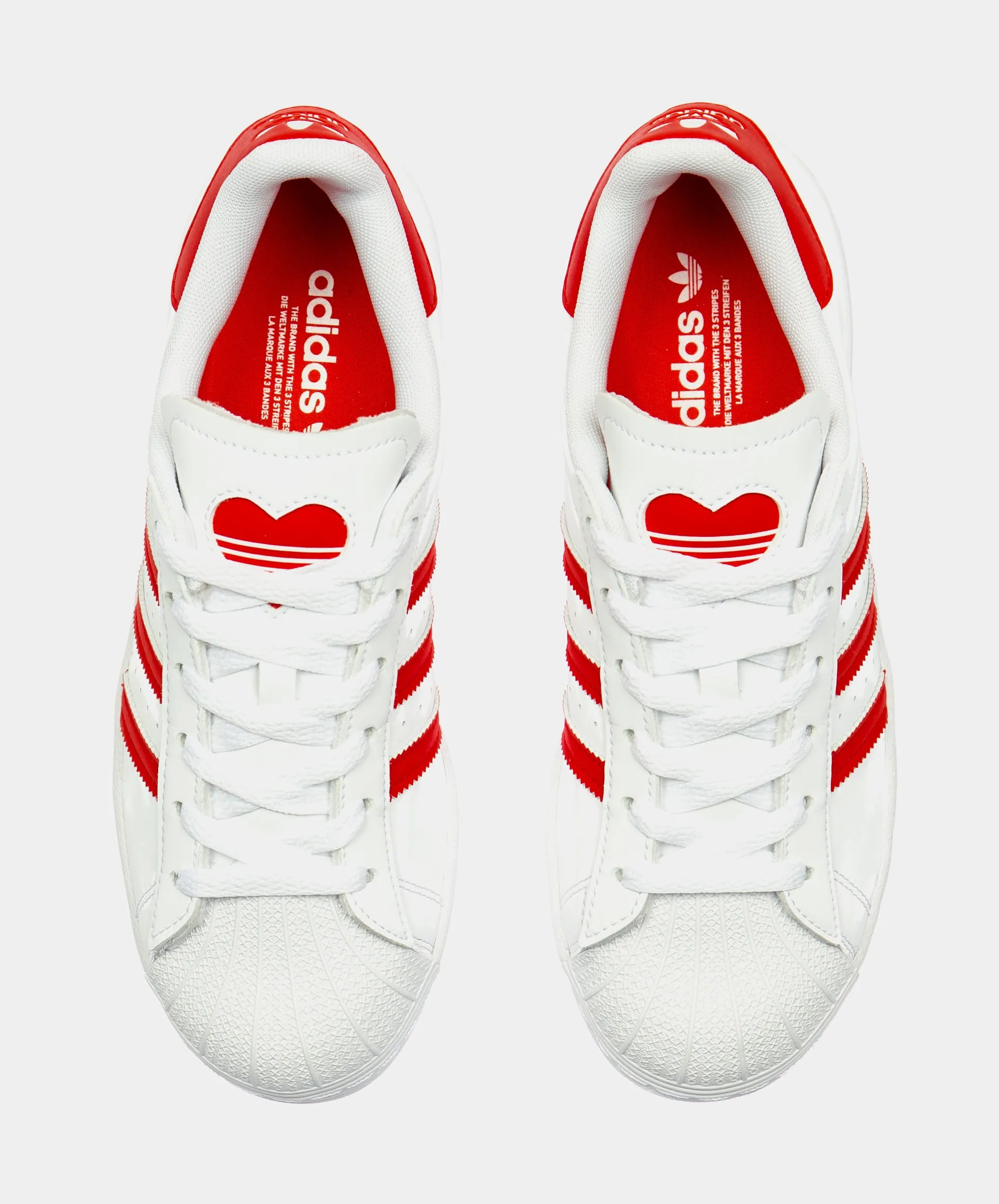 Superstar Grade School Lifestyle Shoe (White/Red)