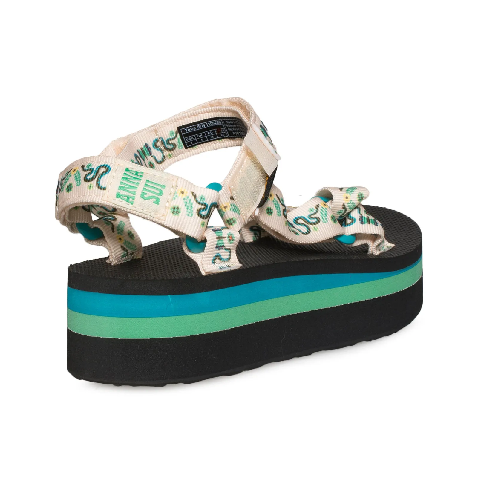 Teva Flatform Universal Anna Sui Deep Teal Sandals - Women's