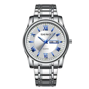 Watch Men's Luminous Waterproof Double Calendar Fashion Ultra-Thin Watch Quartz Watch