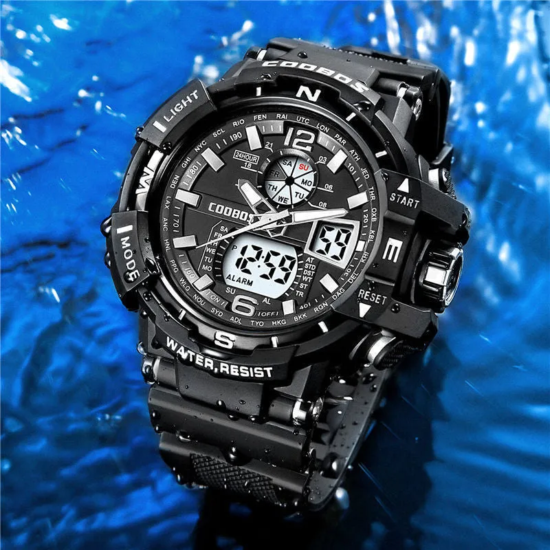 Waterproof Watch Male Student Teenagers Adult Outdoor Double Display Electronic Watch