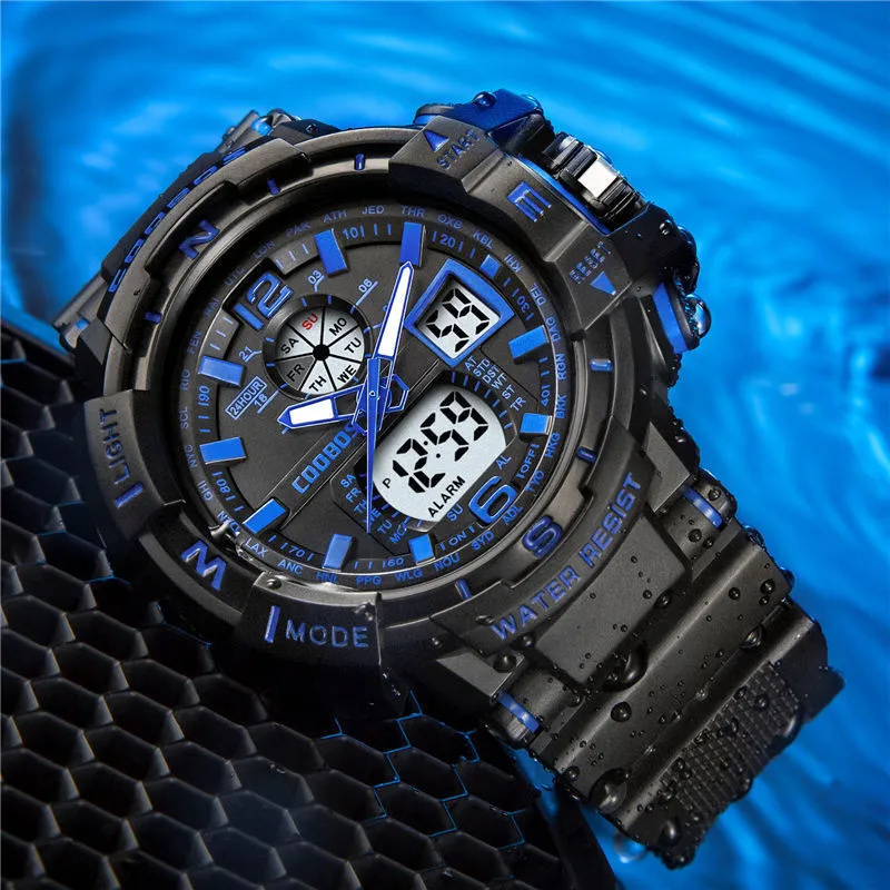 Waterproof Watch Male Student Teenagers Adult Outdoor Double Display Electronic Watch