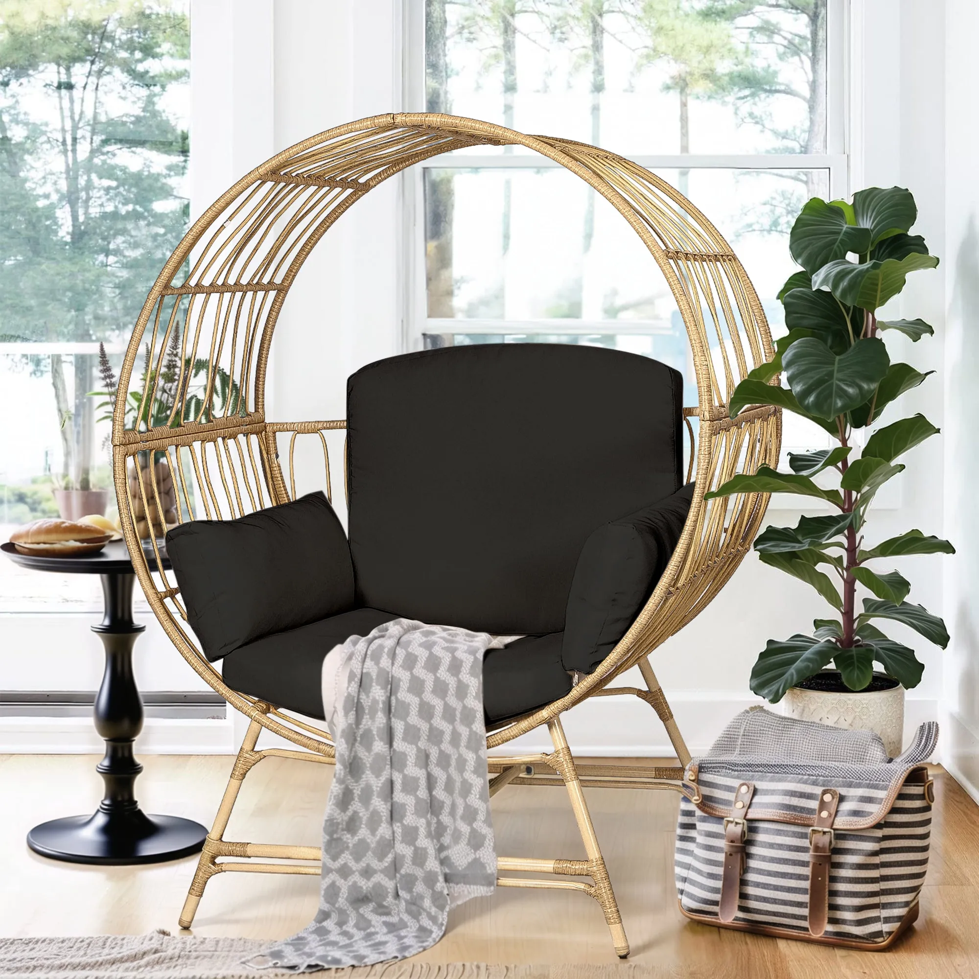 Wicker Round Egg Chair