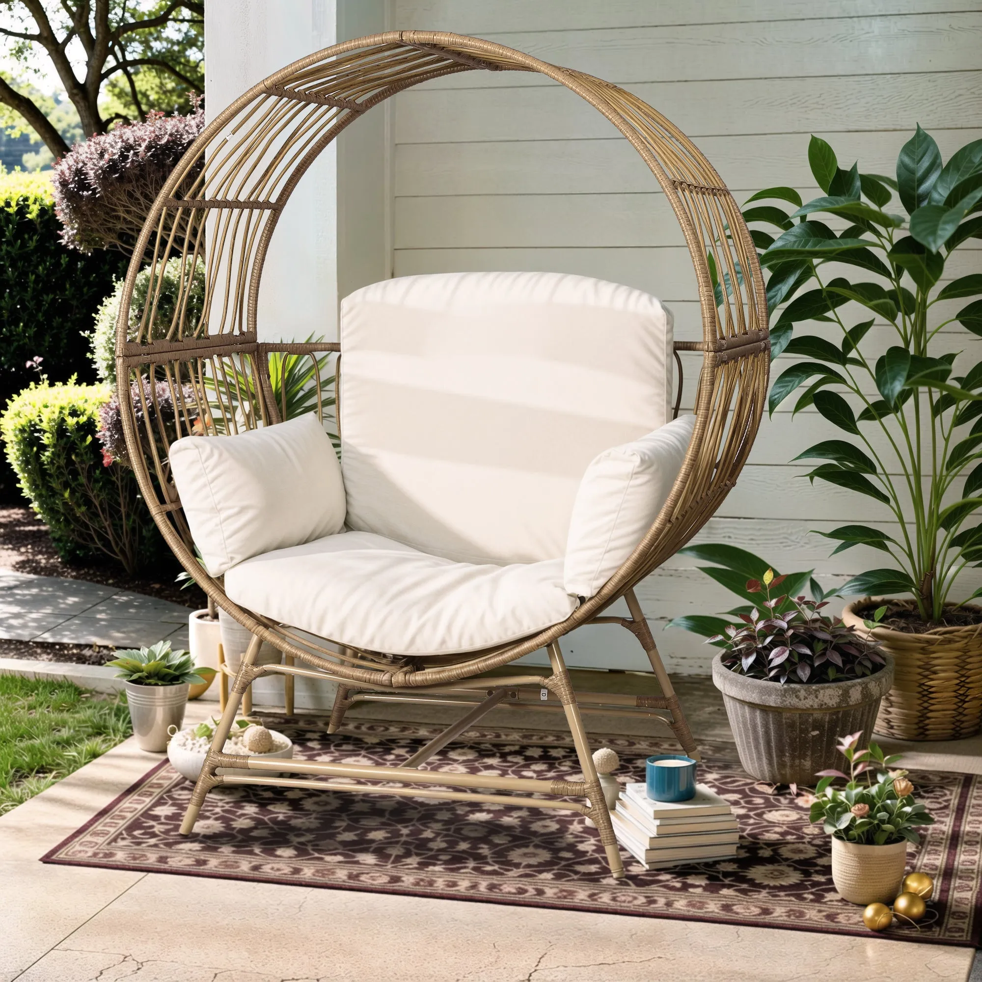 Wicker Round Egg Chair