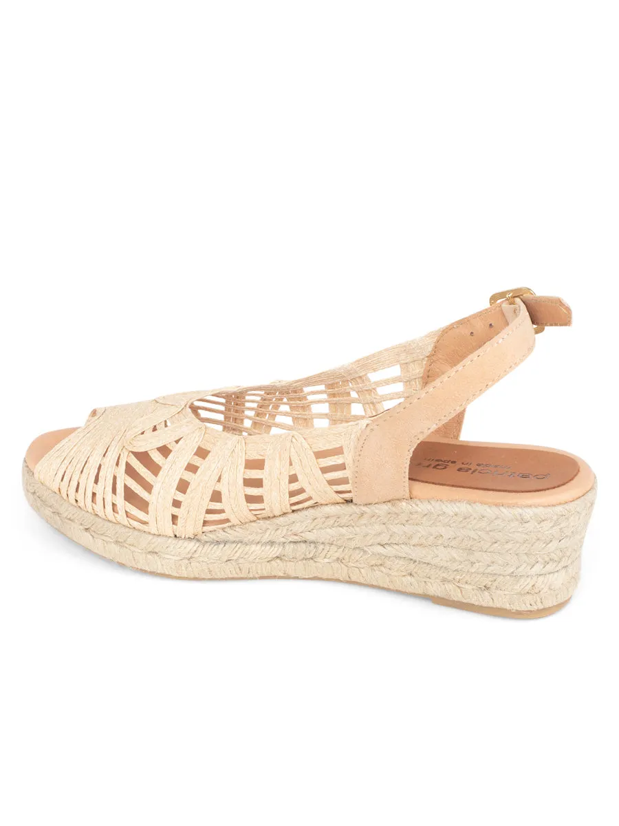 Willow Raffia Peep Toe Espadrille