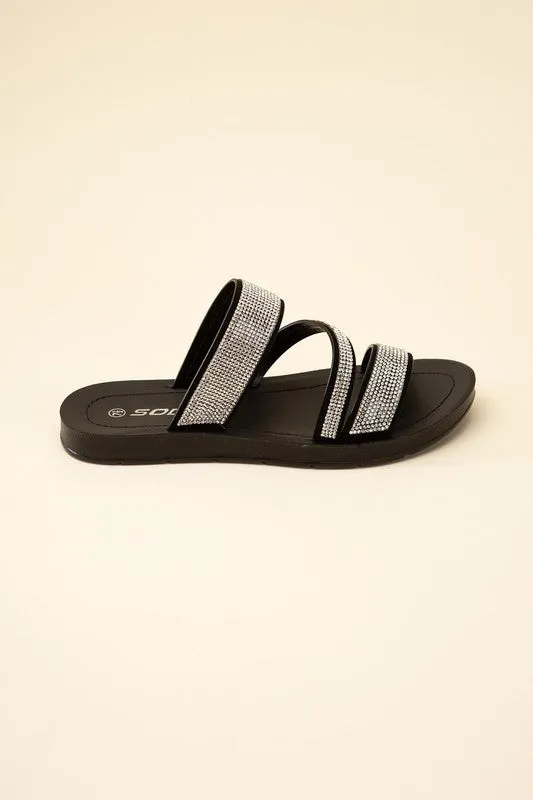 ZEAL Rhinestone Strap Sandals